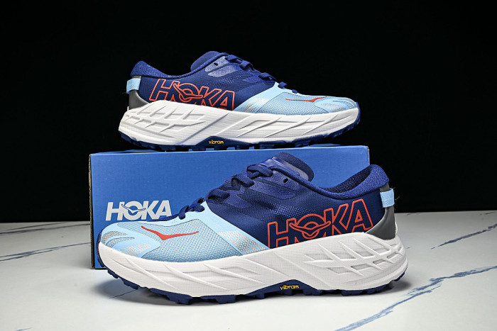 1171929-BYCS ONE ONE SPEEDGOAT 7 LOW-CUT BREATHABLE OFF-ROAD RUNNING SHOES BLUE/RED
