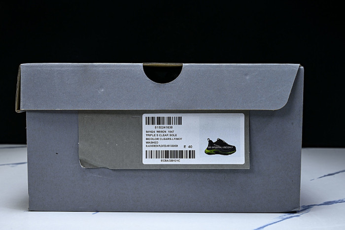 W09ON-1047 TRIPLE S RETRO CASUAL RUNNING SHOES BLACK/GREY/GREEN