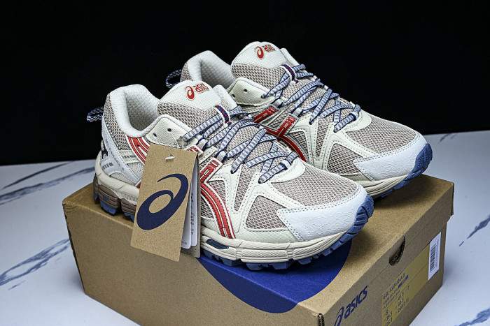 1203B133-200 GEL-KAHANA 8 LOW-TOP RUNNING SHOES BEIGE/RED/BLUE