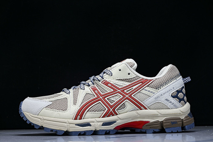 1203B133-200 GEL-KAHANA 8 LOW-TOP RUNNING SHOES BEIGE/RED/BLUE