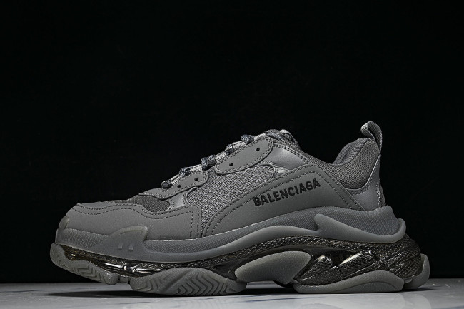 W2GA1-1801 TRIPLE S RETRO CASUAL RUNNING SHOES GREY/GREY/GREY