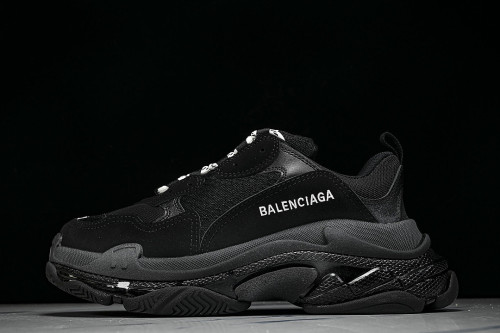 W2FB1-1000 TRIPLE S RETRO CASUAL RUNNING SHOES BLACK/GREY/BLACK
