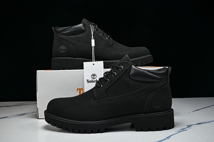 MEN'S FASHIONABLE WATERPROOF LACE UP THICK SOLED CASUAL SHOES BLACK/INKINESS