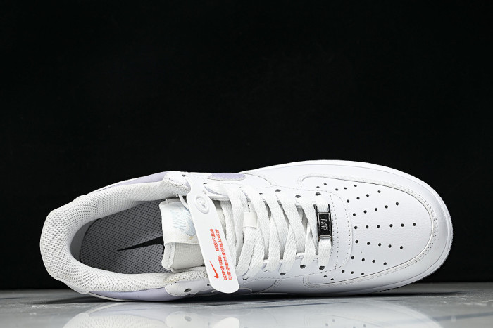 IR0194-100 AIR FORCE 1 07 LOW CASUAL SNEAKERS WHITE/PURPLE
