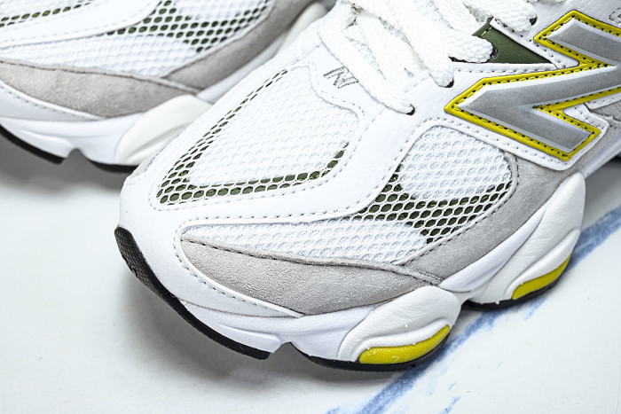 U906089D RETRO CASUAL SPORTS RUNNING SHOES WHITE/APOLLO GOLD