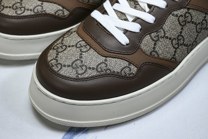 CHUNKY B THICK SOLED CASUAL SNEAKERS WITH EMBOSSED CARAMEL COLORED COOKIES COFFEE/GREY