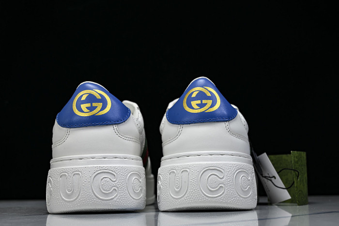 CHUNKY B THICK SOLED CASUAL SNEAKERS WITH EMBOSSED CARAMEL COLORED COOKIES WHITE/PURE WHITE