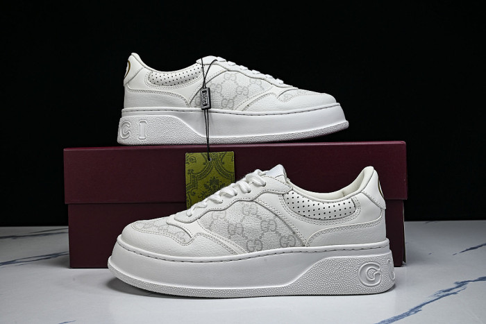 CHUNKY B THICK SOLED CASUAL SNEAKERS WITH EMBOSSED CARAMEL COLORED COOKIES LIGHT GRAY/GREY
