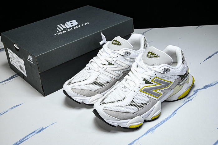 U906089D RETRO CASUAL SPORTS RUNNING SHOES WHITE/APOLLO GOLD