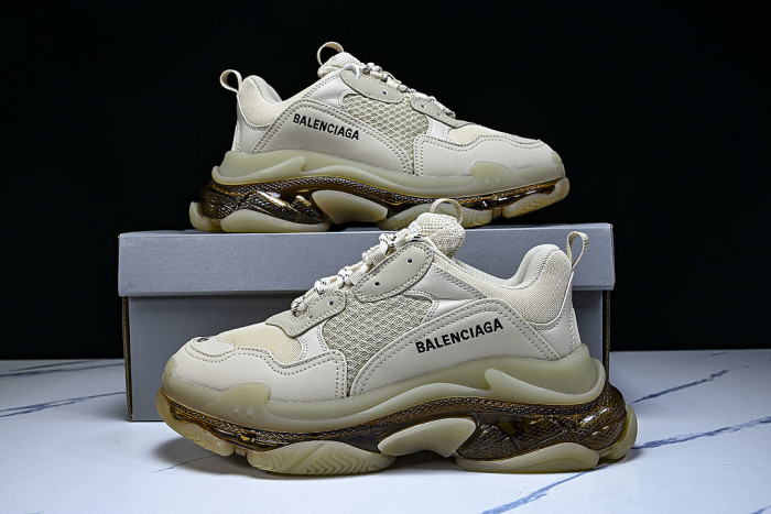 W2GA1-9100 TRIPLE S RETRO CASUAL RUNNING SHOES YELLOW/WHITE/GREY