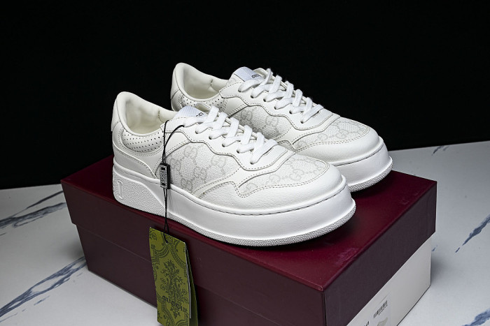 CHUNKY B THICK SOLED CASUAL SNEAKERS WITH EMBOSSED CARAMEL COLORED COOKIES LIGHT GRAY/GREY