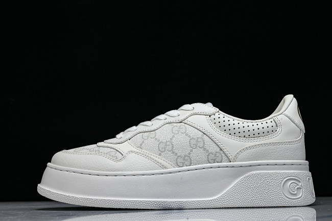 CHUNKY B THICK SOLED CASUAL SNEAKERS WITH EMBOSSED CARAMEL COLORED COOKIES LIGHT GRAY/GREY