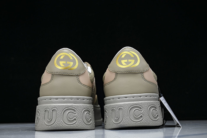 CHUNKY B THICK SOLED CASUAL SNEAKERS WITH EMBOSSED CARAMEL COLORED COOKIES LIGHT GRAY/WHEAT