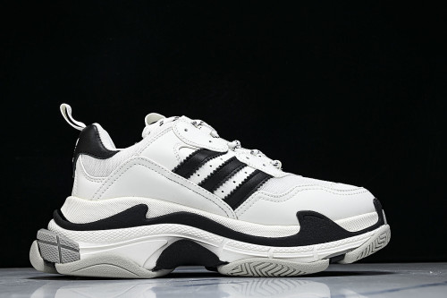 W2ZB1-9112 BALENCIAGA TRIPLE S RETRO DAD SHOES WHITE/BLACK