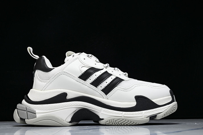W2ZB1-9112 BALENCIAGA TRIPLE S RETRO DAD SHOES WHITE/BLACK
