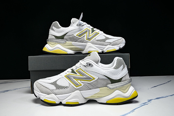 U906089D RETRO CASUAL SPORTS RUNNING SHOES WHITE/APOLLO GOLD