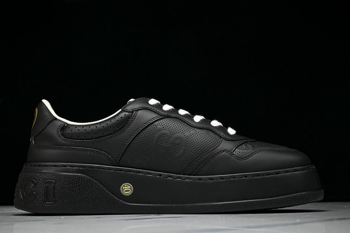 CHUNKY B THICK SOLED CASUAL SNEAKERS WITH EMBOSSED CARAMEL COLORED COOKIES BLACK/INKINESS