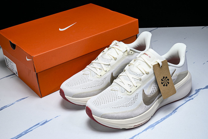 IB1881-004 AIR ZOOM PEGASUS 42 WEAR-RESISTANT RUNNING SHOES WHITE/GREY