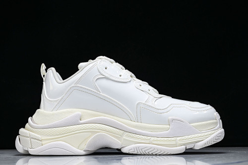 W2PAA-9000 BALENCIAGA TRIPLE S RETRO DAD SHOES WHITE/PURE WHITE