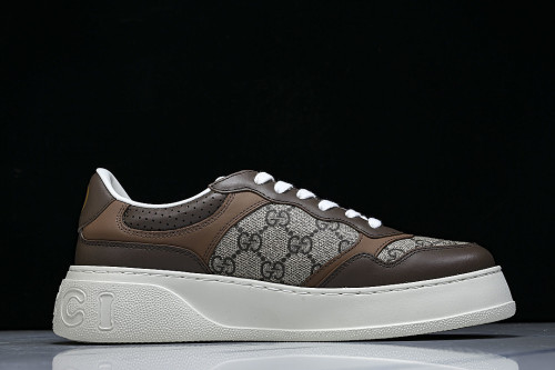 CHUNKY B THICK SOLED CASUAL SNEAKERS WITH EMBOSSED CARAMEL COLORED COOKIES COFFEE/GREY