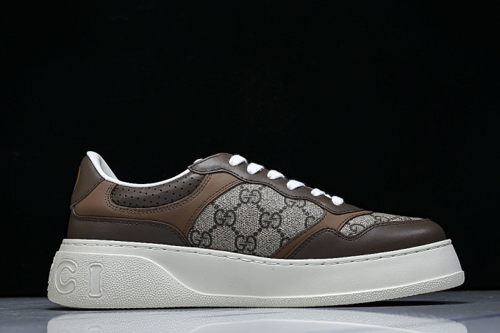 CHUNKY B THICK SOLED CASUAL SNEAKERS WITH EMBOSSED CARAMEL COLORED COOKIES COFFEE/GREY