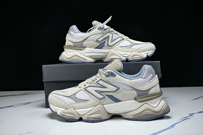 U90601RJ RETRO CASUAL SPORTS RUNNING SHOES ZINC BLUE/SEA SALT
