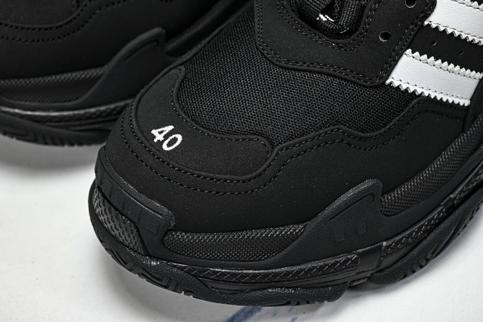 W2ZB2-1090 BALENCIAGA TRIPLE S RETRO DAD SHOES BLACK/INKINESS