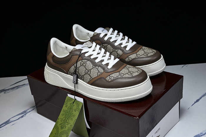 CHUNKY B THICK SOLED CASUAL SNEAKERS WITH EMBOSSED CARAMEL COLORED COOKIES COFFEE/GREY