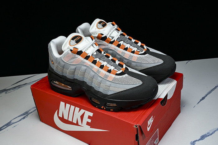 HM4740-101 AIR MAX 95 ANTI SLIP AIR CUSHIONED RUNNING SHOES ORANGE/LIGHT GRAY/BLACK