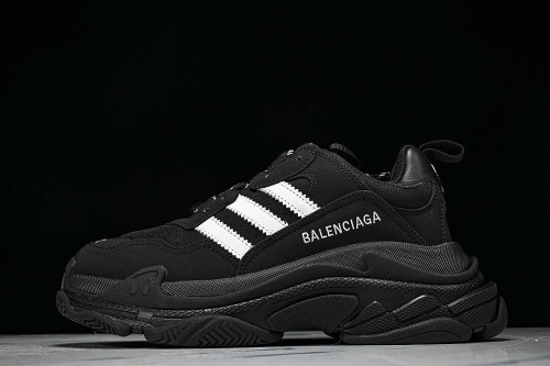W2ZB2-1090 BALENCIAGA TRIPLE S RETRO DAD SHOES BLACK/INKINESS