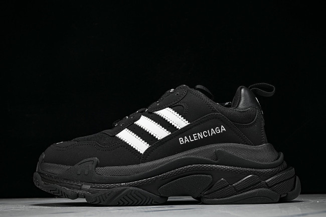 W2ZB2-1090 BALENCIAGA TRIPLE S RETRO DAD SHOES BLACK/INKINESS
