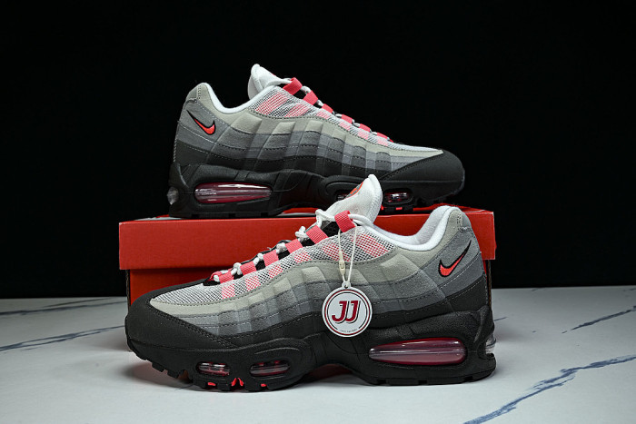 IM7410-001 AIR MAX 95 ANTI SLIP AIR CUSHIONED RUNNING SHOES RED/LIGHT GRAY/BLACK