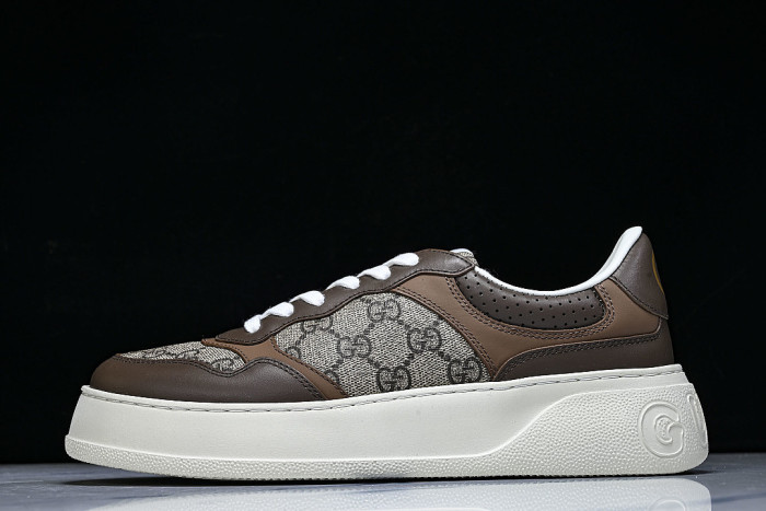 CHUNKY B THICK SOLED CASUAL SNEAKERS WITH EMBOSSED CARAMEL COLORED COOKIES COFFEE/GREY