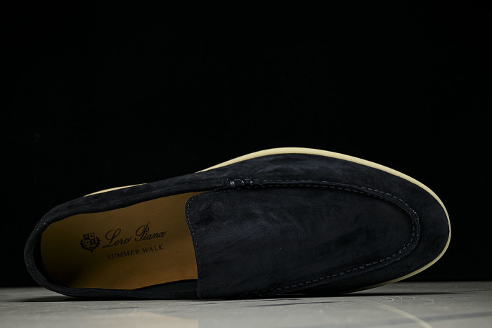 LORO PIANA CASUAL FLAT LOAFERS 2026 NEW STYLE NAVY BLUE/MIDNIGHT BLUE