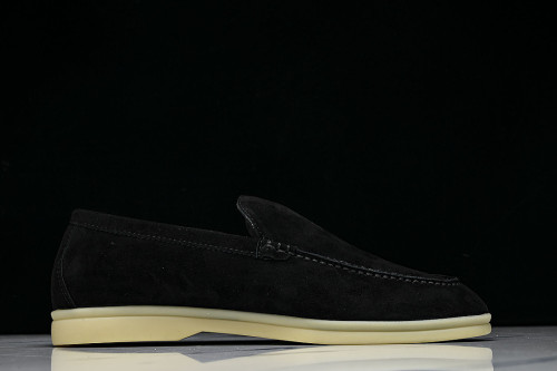 LORO PIANA CASUAL FLAT LOAFERS 2026 NEW STYLE BLACK/INKINESS