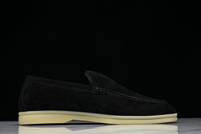LORO PIANA CASUAL FLAT LOAFERS 2026 NEW STYLE BLACK/INKINESS
