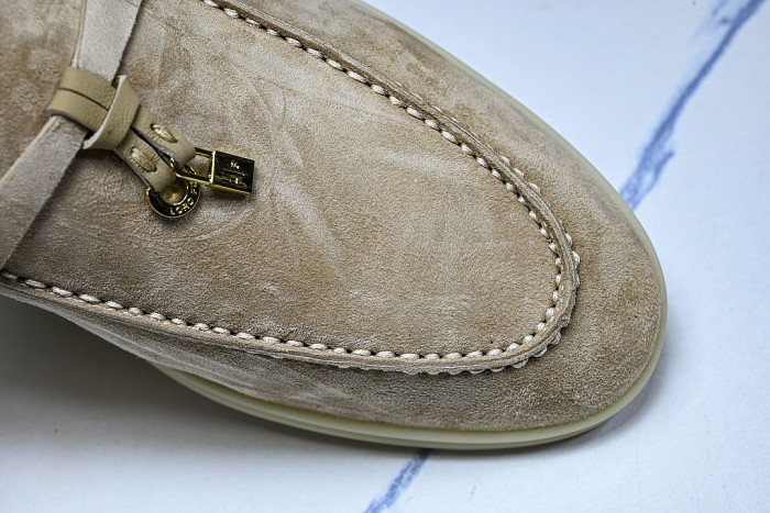 LORO PIANA CASUAL FLAT LOAFERS 2026 NEW STYLE LIGHT GRAY/GREY