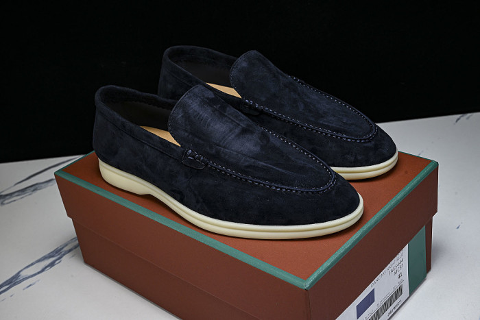 LORO PIANA CASUAL FLAT LOAFERS 2026 NEW STYLE NAVY BLUE/MIDNIGHT BLUE