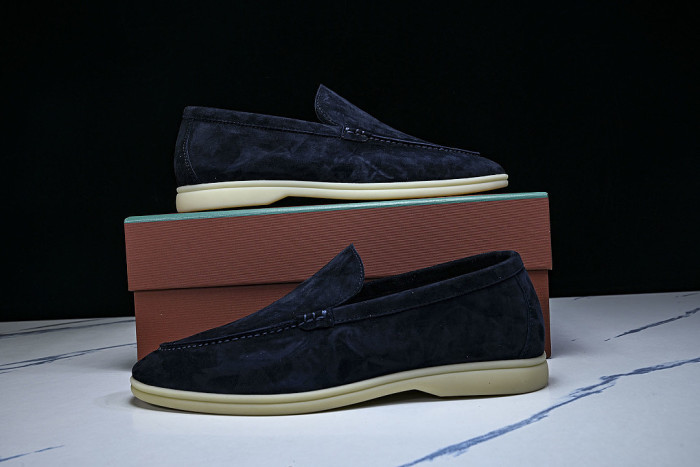 LORO PIANA CASUAL FLAT LOAFERS 2026 NEW STYLE NAVY BLUE/MIDNIGHT BLUE