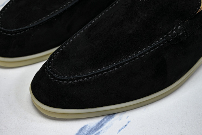 LORO PIANA CASUAL FLAT LOAFERS 2026 NEW STYLE BLACK/INKINESS