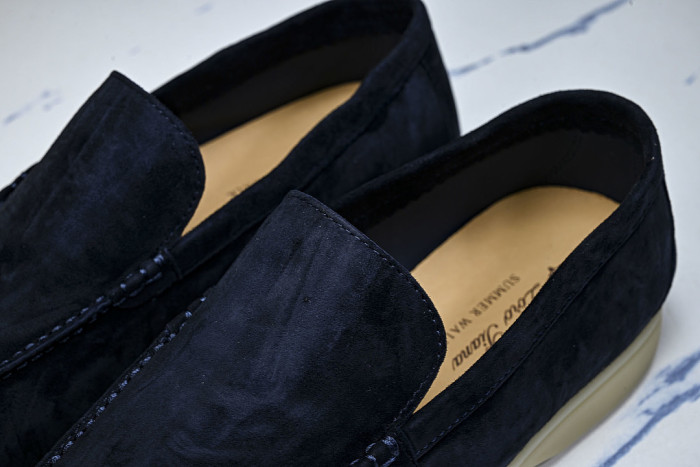 LORO PIANA CASUAL FLAT LOAFERS 2026 NEW STYLE NAVY BLUE/MIDNIGHT BLUE