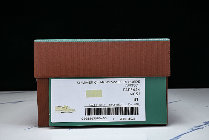 LORO PIANA CASUAL FLAT LOAFERS 2026 NEW STYLE LIGHT GRAY/GREY