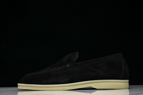 LORO PIANA CASUAL FLAT LOAFERS 2026 NEW STYLE BLACK/INKINESS