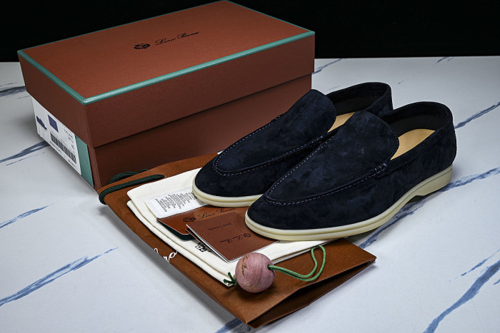 LORO PIANA CASUAL FLAT LOAFERS 2026 NEW STYLE NAVY BLUE/MIDNIGHT BLUE