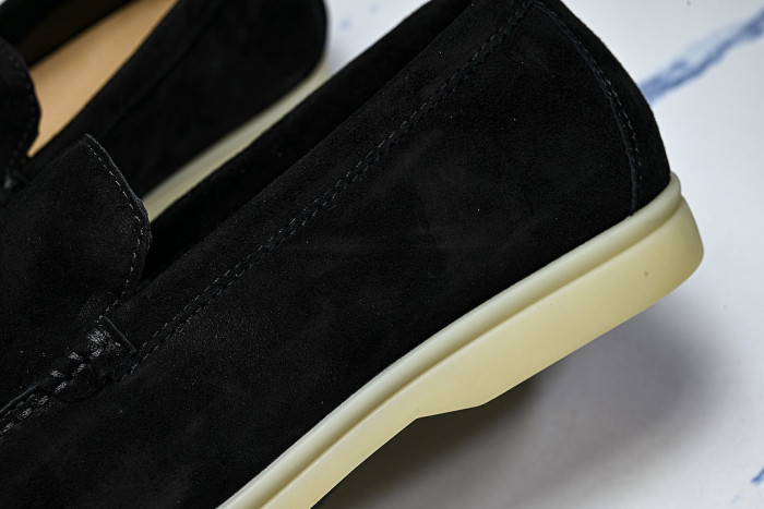 LORO PIANA CASUAL FLAT LOAFERS 2026 NEW STYLE BLACK/INKINESS