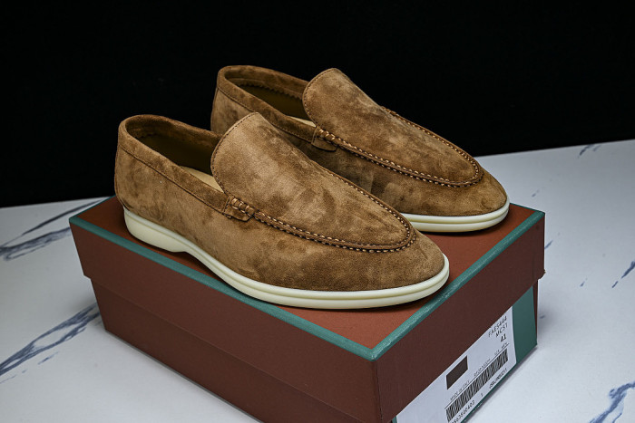 LORO PIANA CASUAL FLAT LOAFERS 2026 NEW STYLE BROWN/CHOCOLATE