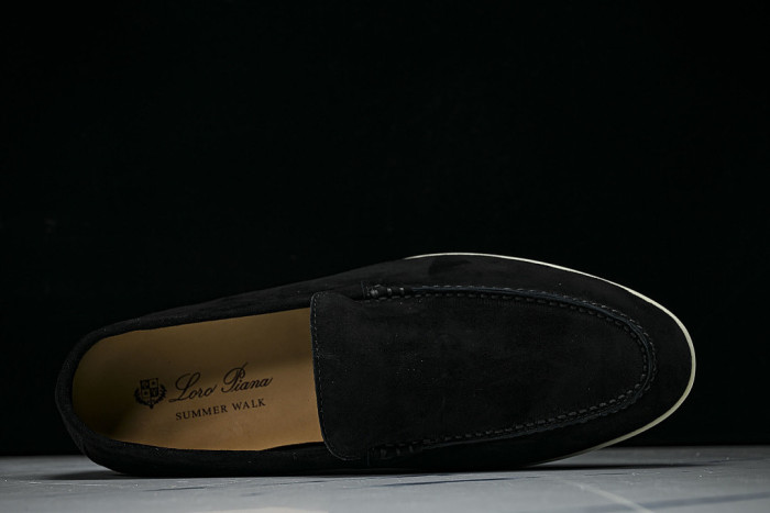 LORO PIANA CASUAL FLAT LOAFERS 2026 NEW STYLE BLACK/INKINESS