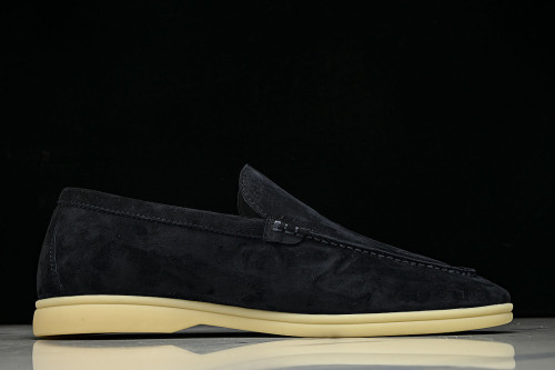 LORO PIANA CASUAL FLAT LOAFERS 2026 NEW STYLE NAVY BLUE/MIDNIGHT BLUE