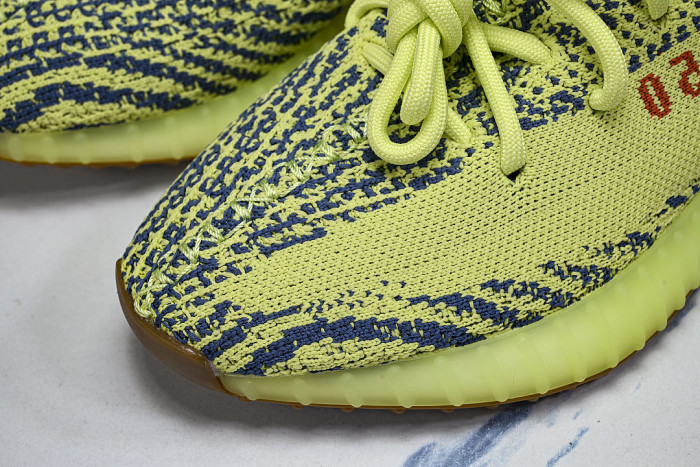 B37572 YEEZY BOOST 350 V2 SEMI FROZEN YELLOW/RAW STEEL/RED