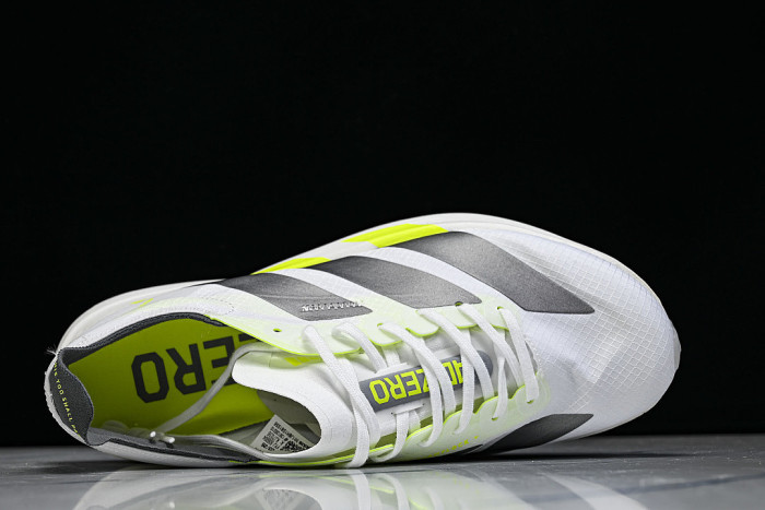 KJ7036 ADIZERO ADIOS 4 M LOW-TOP RUNNING SHOES WHITE/GREY/GREEN